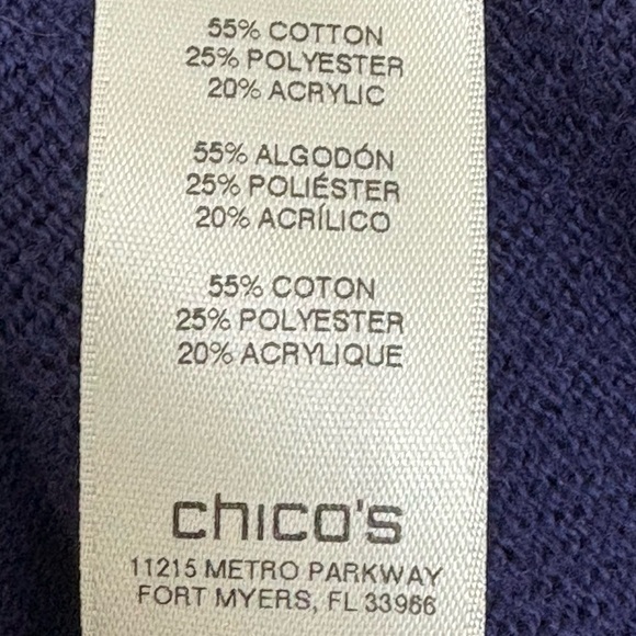 Chico’s Women’s Purple Open Front Long Cardigan with Rhinestone Detail | Size M - Picture 7 of 8